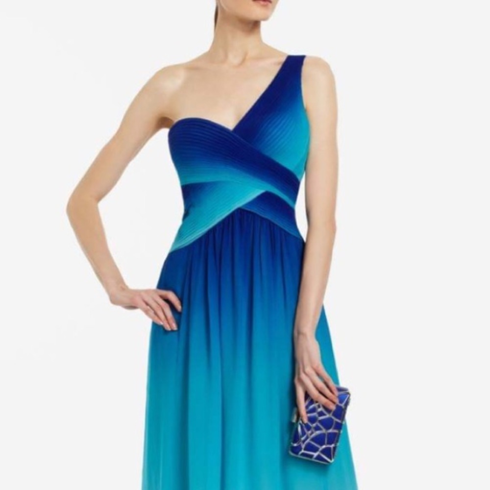 BcBGmaxazria blue ombré gown